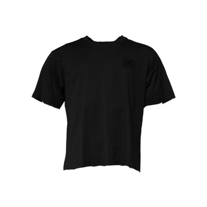 Dolce & Gabbana Black DG Logo Cotton Crew Neck T-shirt