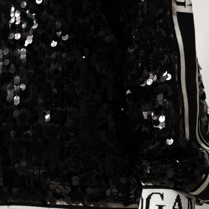 Dolce & Gabbana Black DG Queen Sequin Pullover Sweater