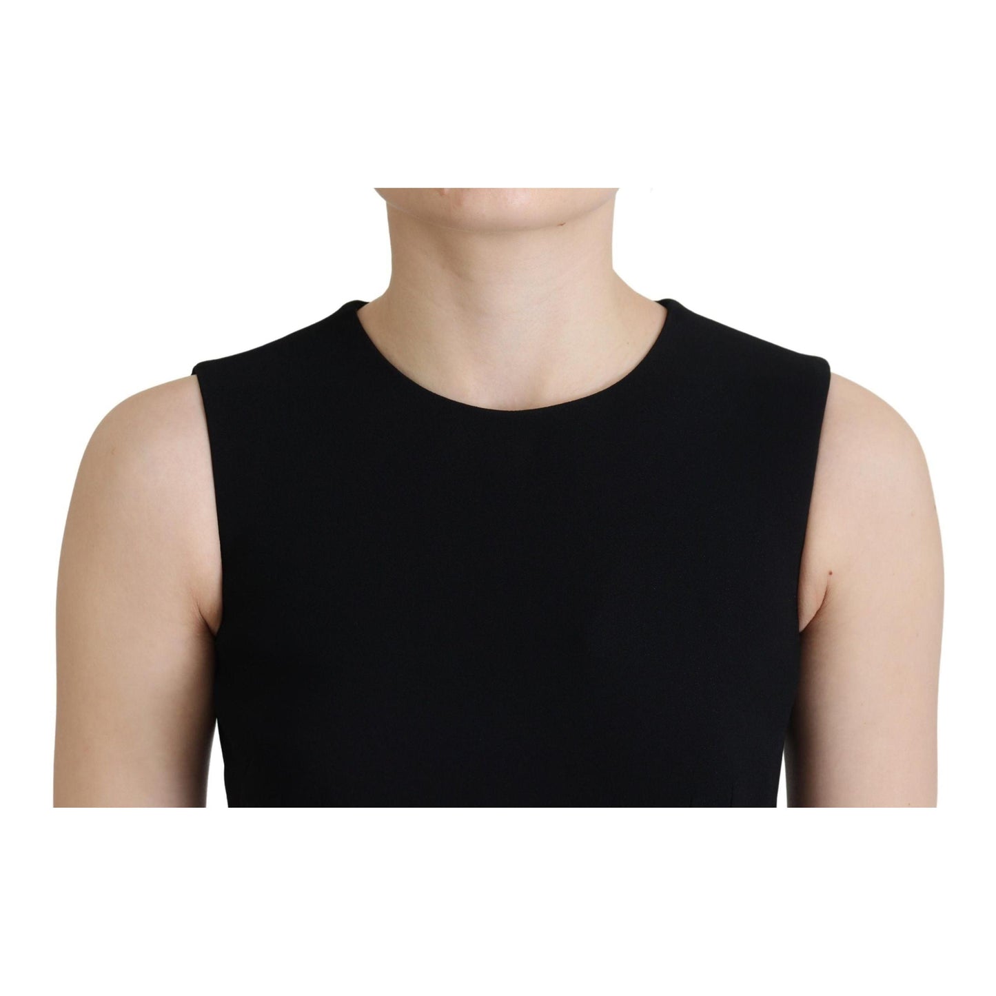 Dolce & Gabbana Black Dress Sheath Flare Viscose Dress