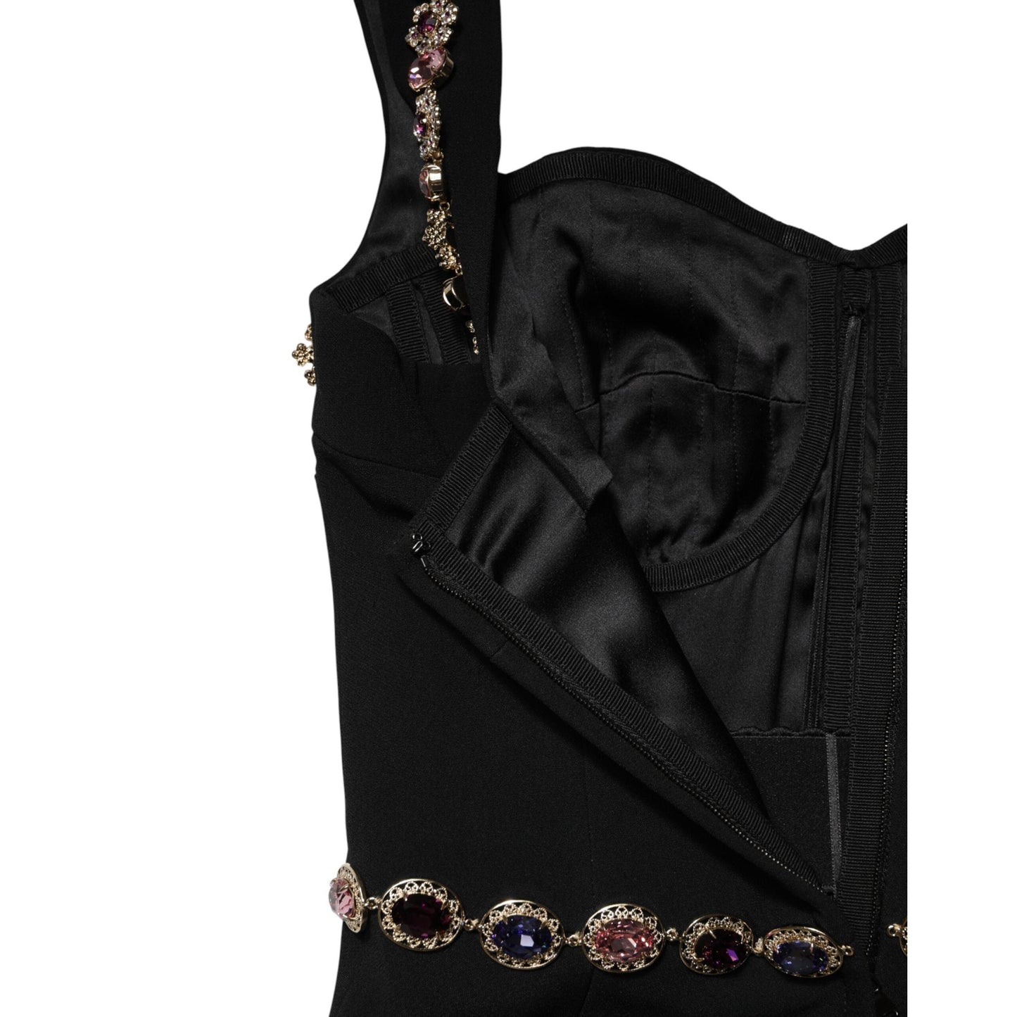 Dolce & Gabbana Black Embellished Sheath MermaidGown Dress