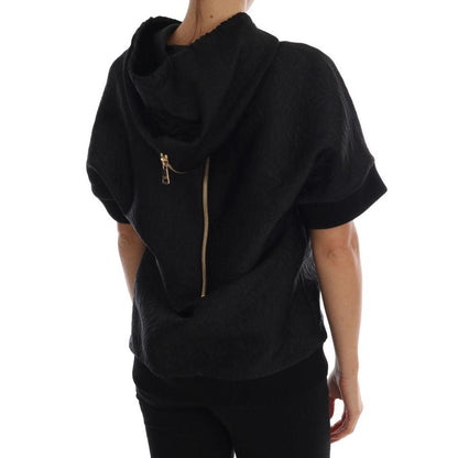 Dolce & Gabbana Black Fairy Tale Crystal Hooded Sweater