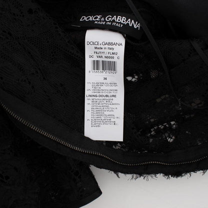 Dolce & Gabbana Black Floral Lace Long Bodycon Maxi Dress