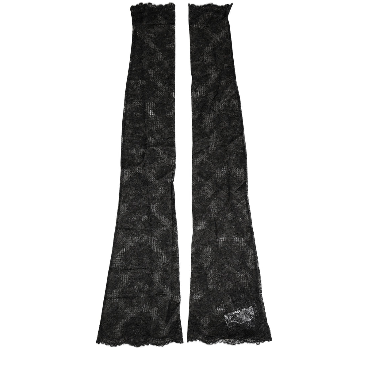 Dolce & Gabbana Black Floral Lace Nylon Stretch Knee High Socks