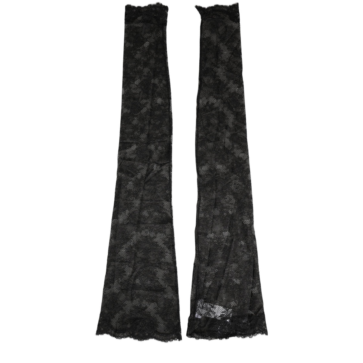 Dolce & Gabbana Black Floral Lace Nylon Stretch Knee High Socks