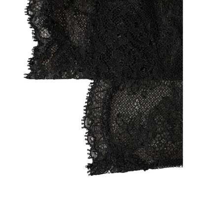 Dolce & Gabbana Black Floral Lace Nylon Stretch Knee High Socks