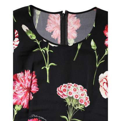 Dolce & Gabbana Black Floral Long Sleeve Women Blouse Top
