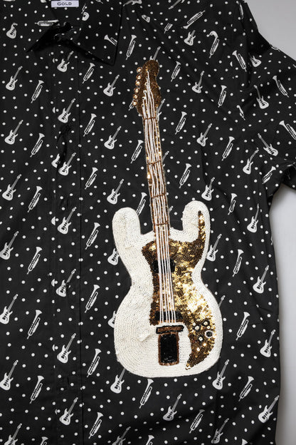 Dolce & Gabbana Black GOLD Instrument Embellished Shirt