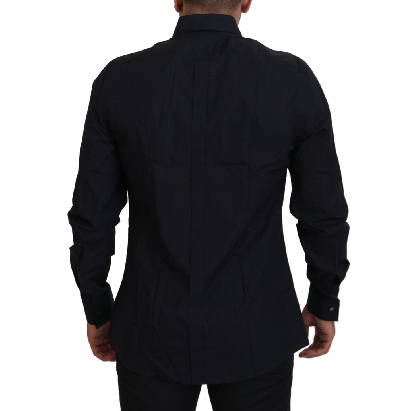 Dolce & Gabbana Black Gold Cotton Slim Fit Dress Mens Shirt