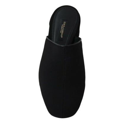 Dolce & Gabbana Black Grosgrain Slides Sandals Women Shoes