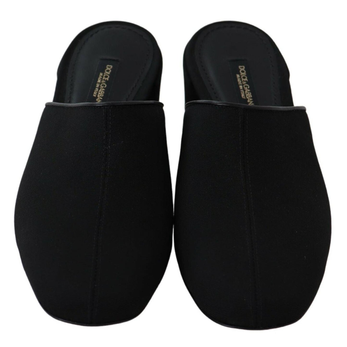Dolce & Gabbana Black Grosgrain Slides Sandals Women Shoes