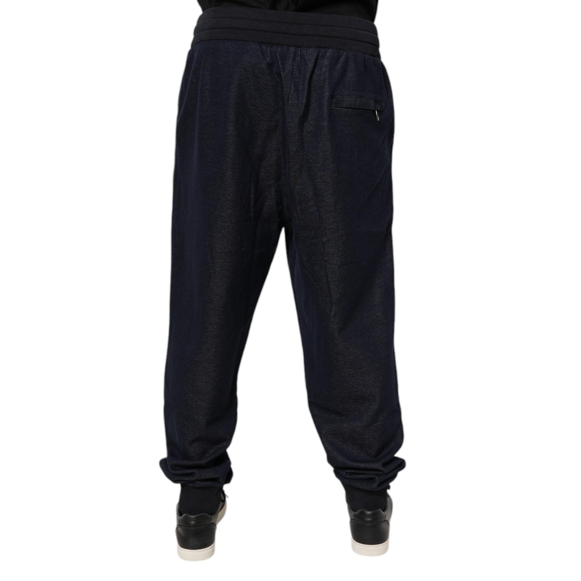Dolce & Gabbana Black Jacquard Jogger Men Sweatpants Pants