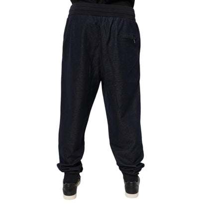 Dolce & Gabbana Black Jacquard Jogger Men Sweatpants Pants