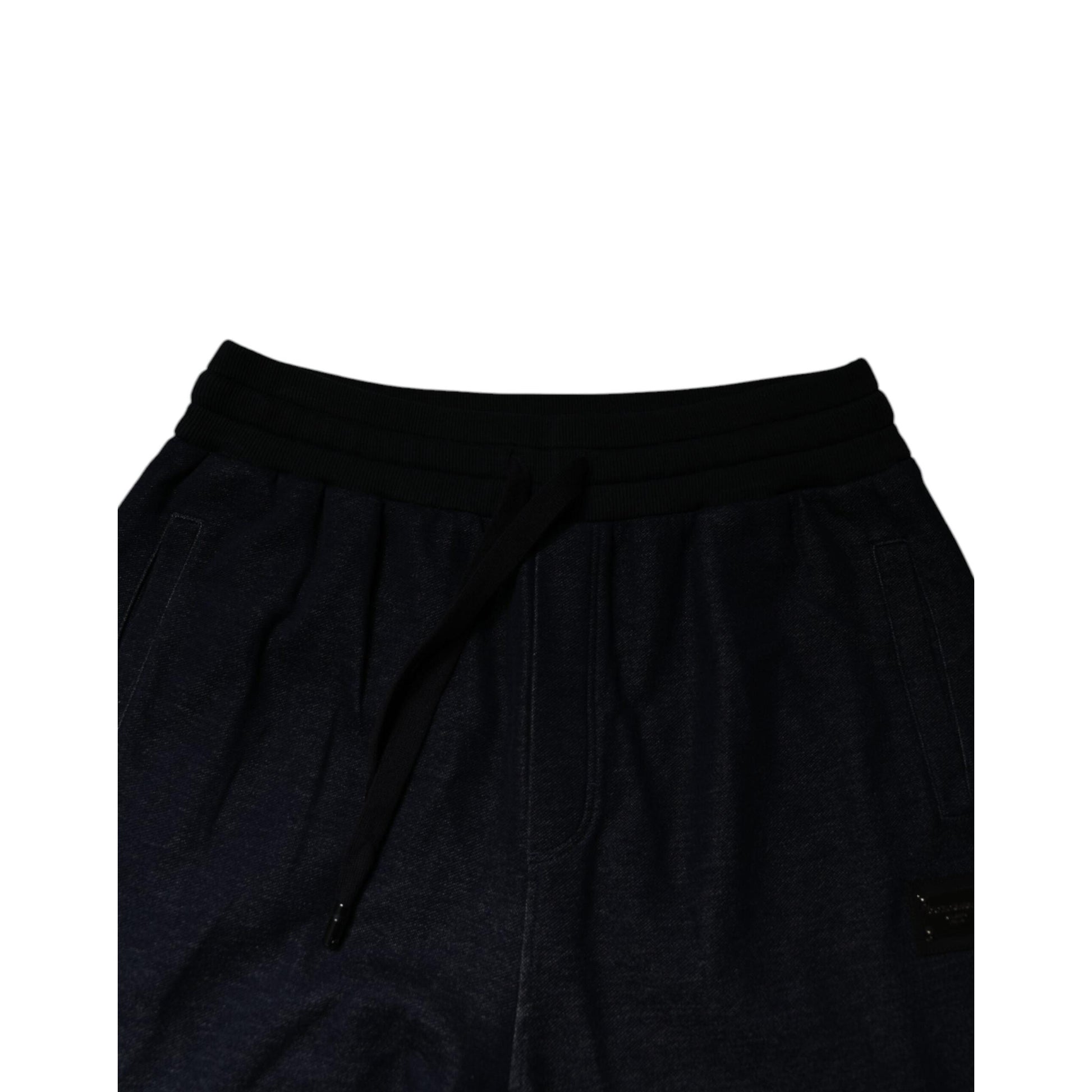 Dolce & Gabbana Black Jacquard Jogger Men Sweatpants Pants