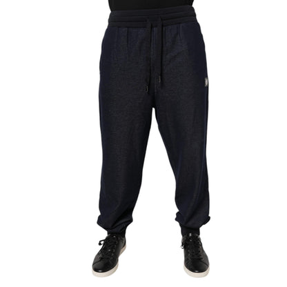 Dolce & Gabbana Black Jacquard Jogger Men Sweatpants Pants