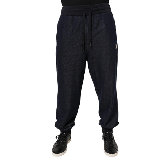 Dolce & Gabbana Black Jacquard Jogger Men Sweatpants Pants