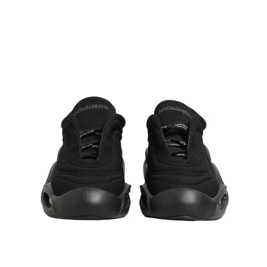 Dolce & Gabbana Black Lace Up Wave Low Top Men Sneaker Shoes