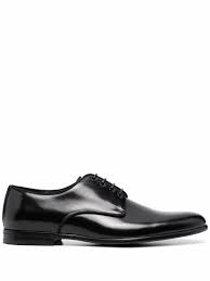 Dolce & Gabbana Black Leather Derby Formal Shoes