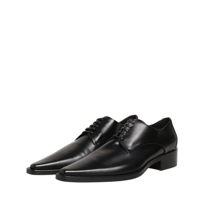 Dolce & Gabbana Black Leather Lace Up Derby Dress Shoes