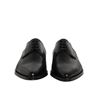 Dolce & Gabbana Black Leather Lace Up Dress Men Derby Shoes