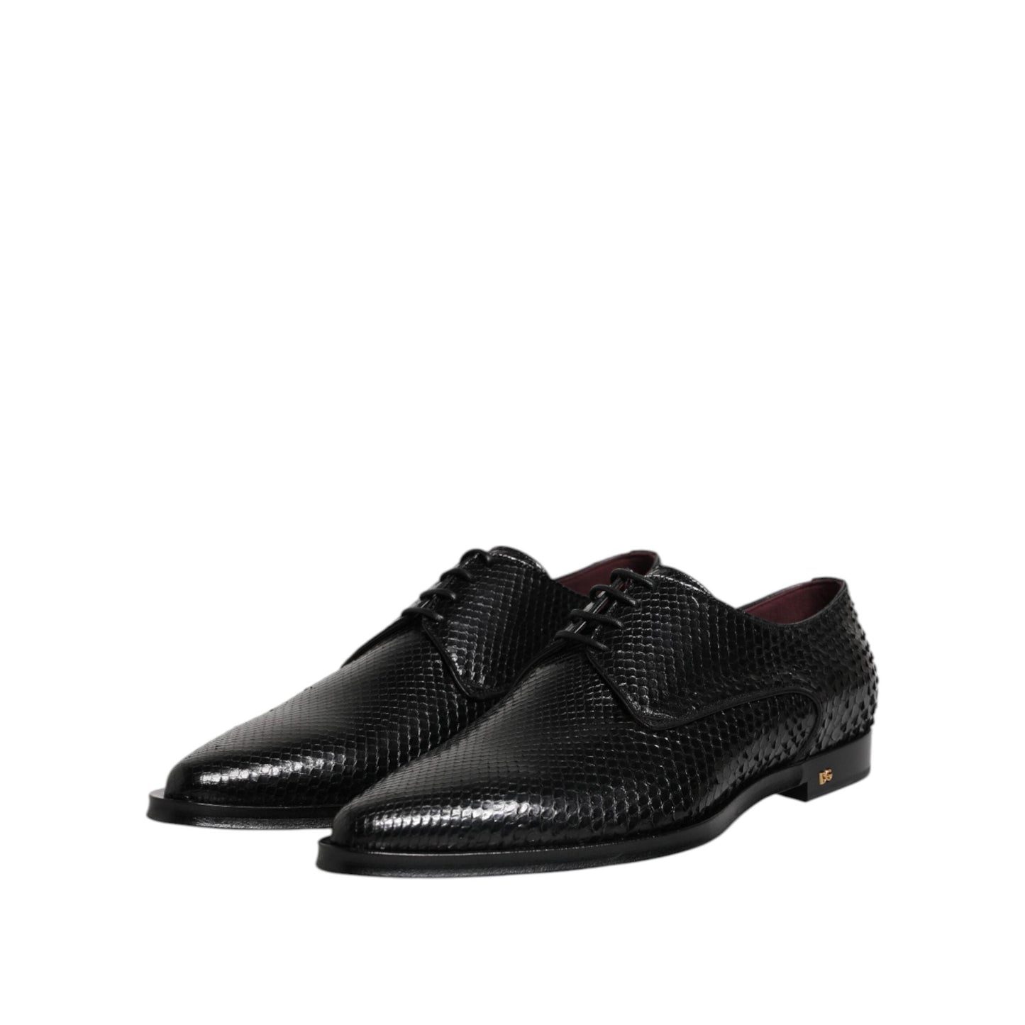 Dolce & Gabbana Black Leather Lace Up Dress Men Derby Shoes