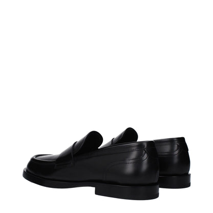 Dolce & Gabbana Black Leather Slip-On Loafers