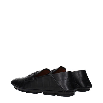 Dolce & Gabbana Black Leather Slip-On Loafers