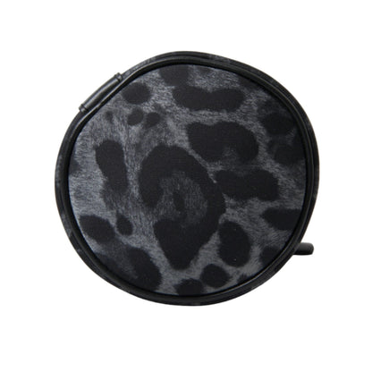 Dolce & Gabbana Black Leopard Round Slim Tote Bottle Cage Bag