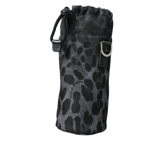 Dolce & Gabbana Black Leopard Round Slim Tote Bottle Cage Bag