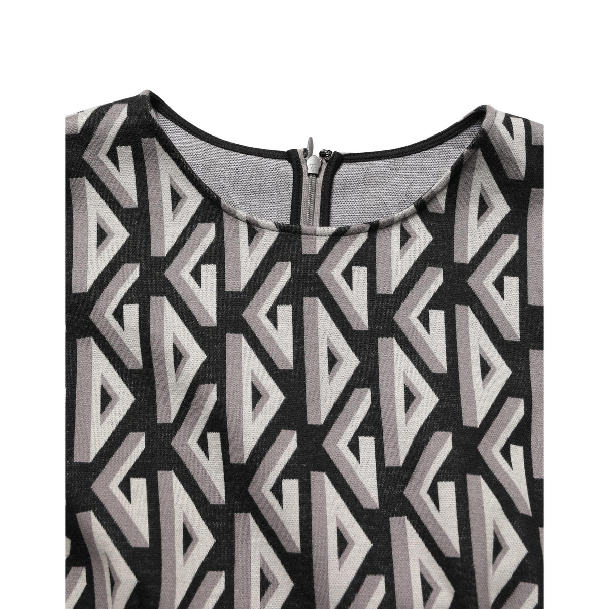 Dolce & Gabbana Black Logo Print Cotton Knee Length Dress