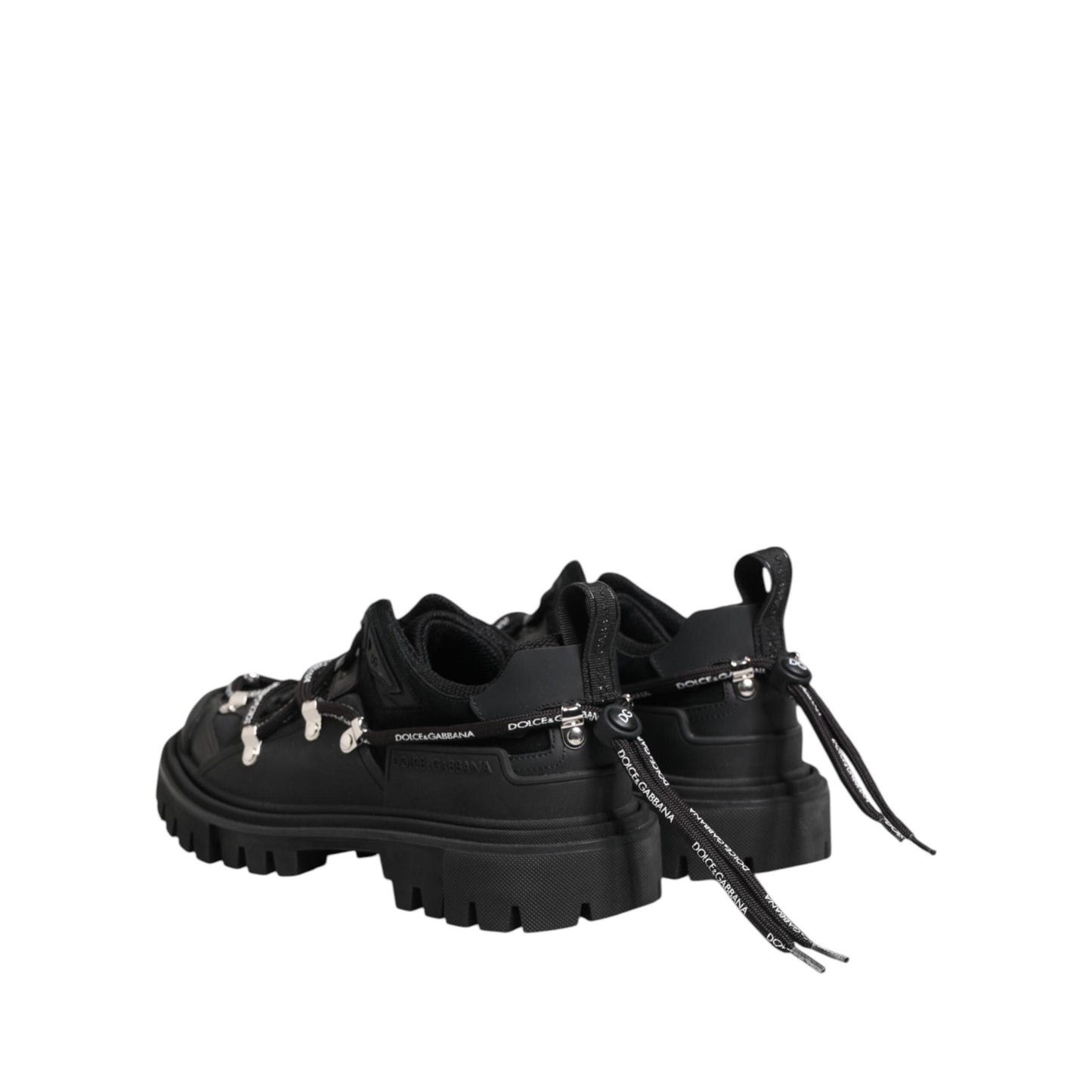 Dolce & Gabbana Black Low Top Lace Up Trekking Sneakers Shoes