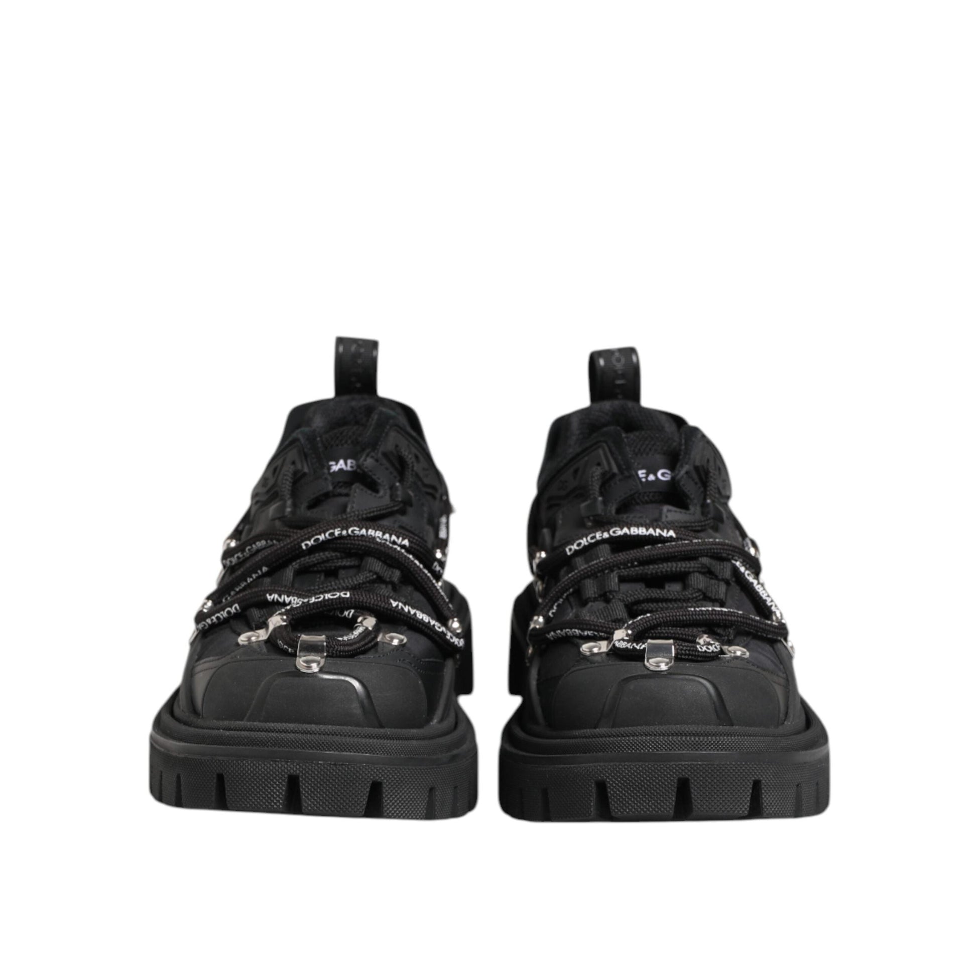 Dolce & Gabbana Black Low Top Lace Up Trekking Sneakers Shoes