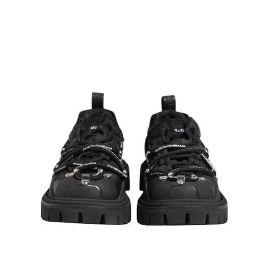 Dolce & Gabbana Black Low Top Lace Up Trekking Sneakers Shoes