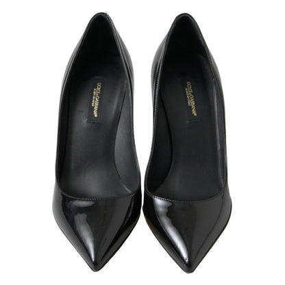Dolce & Gabbana Black Patent Leather High Heels Pumps Shoes