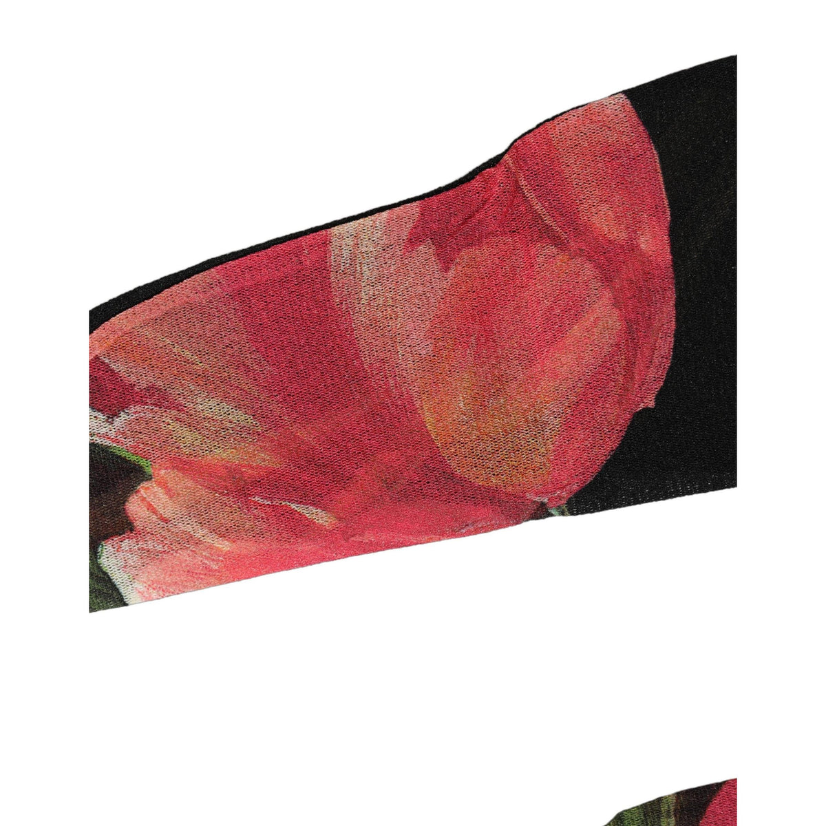 Dolce & Gabbana Black Pink Floral Tulip Nylon Stockings Socks