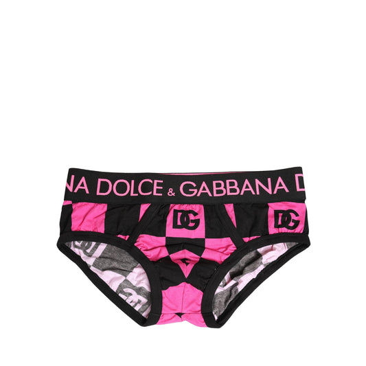 Dolce & Gabbana Black Pink Logo Cotton Brando Brief Underwear