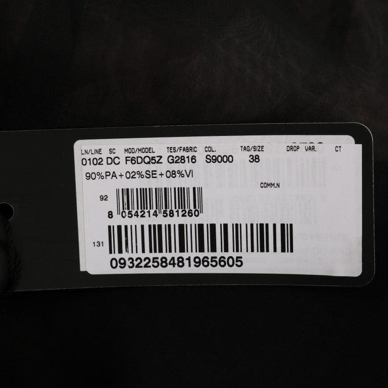 Dolce & Gabbana Black Pink Silk Applique Shift Dress