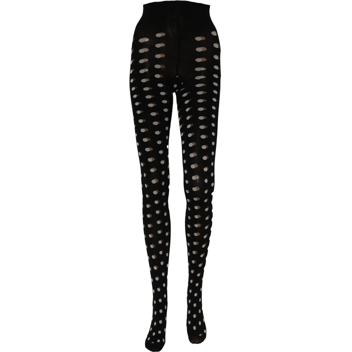 Dolce & Gabbana Black Polka Dot Fishnet Pantyhose Stockings Socks