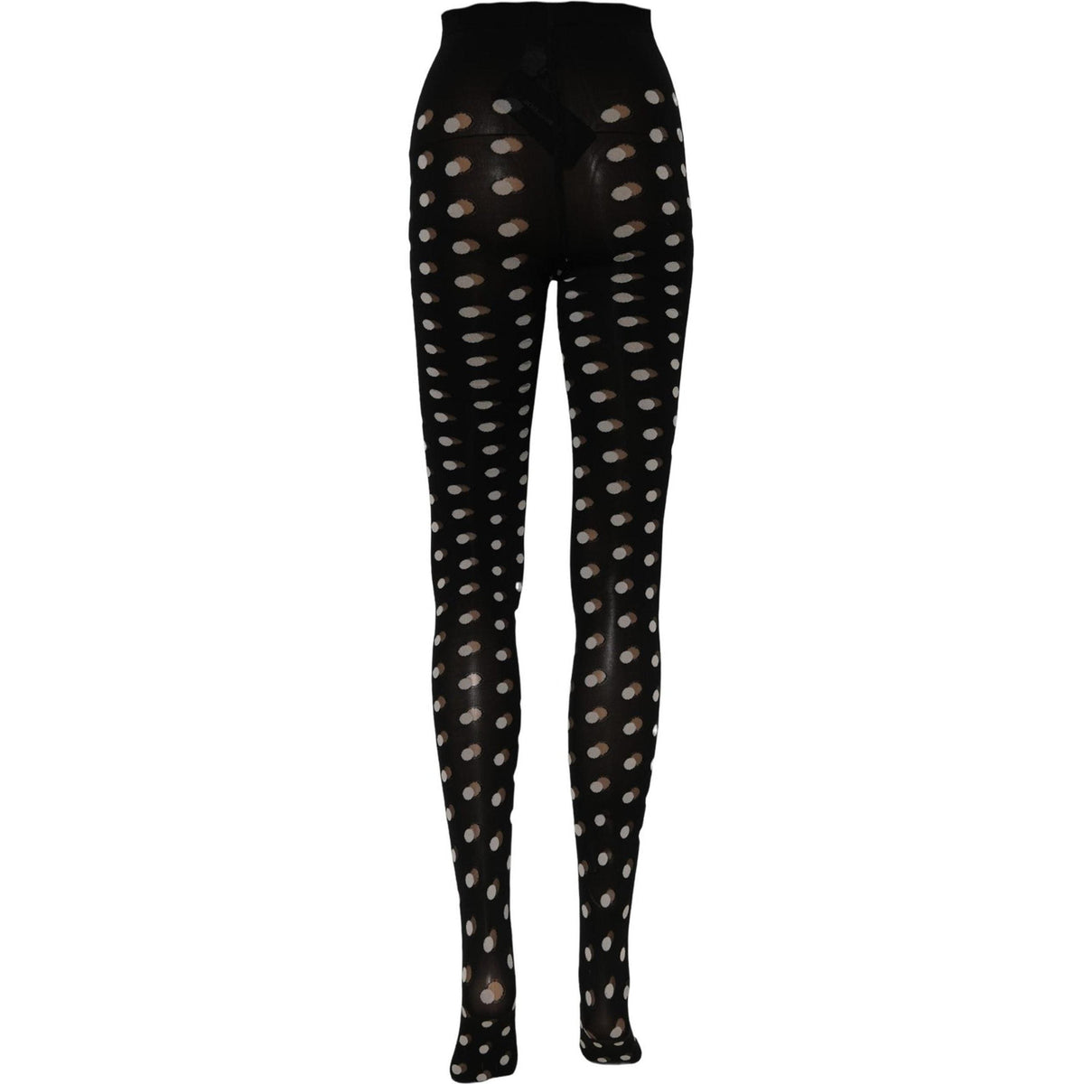 Dolce & Gabbana Black Polka Dot Fishnet Pantyhose Stockings Socks