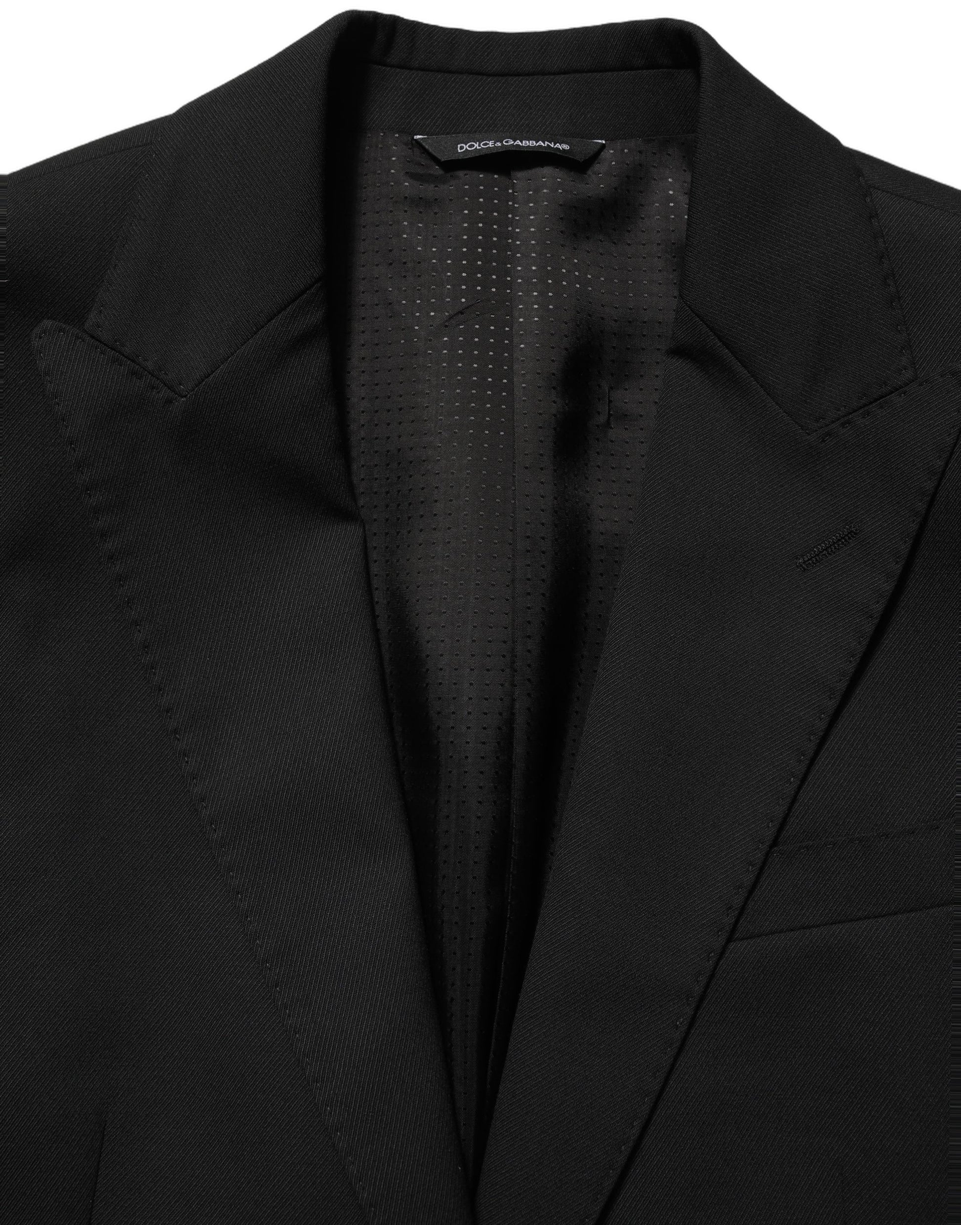Dolce & Gabbana Black Polyester Single Breasted Blazer Jacket