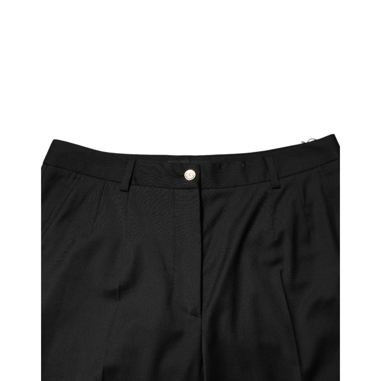 Dolce & Gabbana Black Polyester Tapered Women Trouser Pants