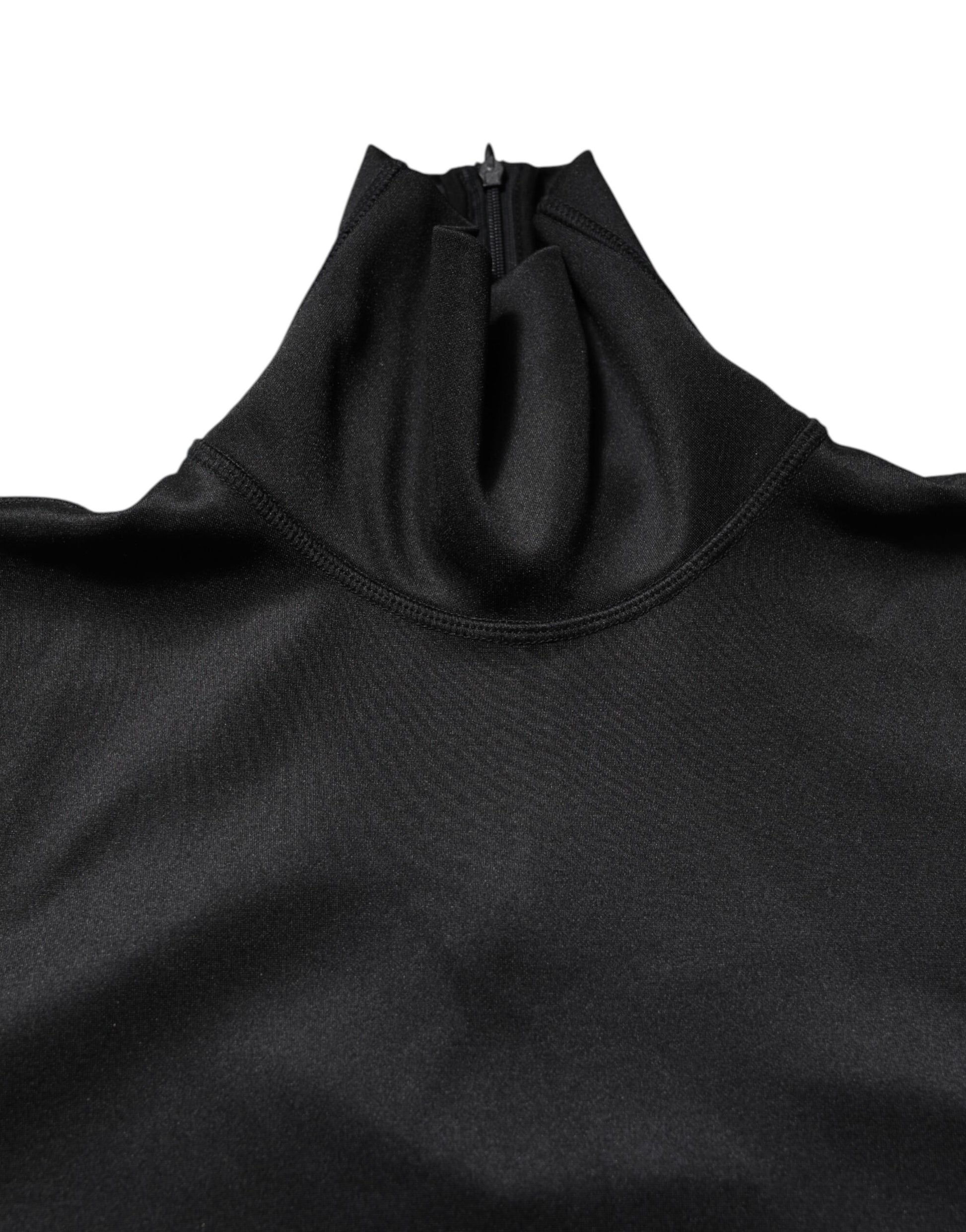 Dolce & Gabbana Black Polyester Turtleneck Pullover Sweater