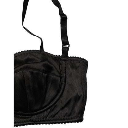 Dolce & Gabbana Black Semi-Pad Underwire Balconette Bra Underwear