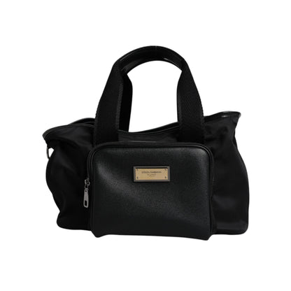 Dolce & Gabbana Black Shoulder Strap Pet Carry Logo Plaque Bag