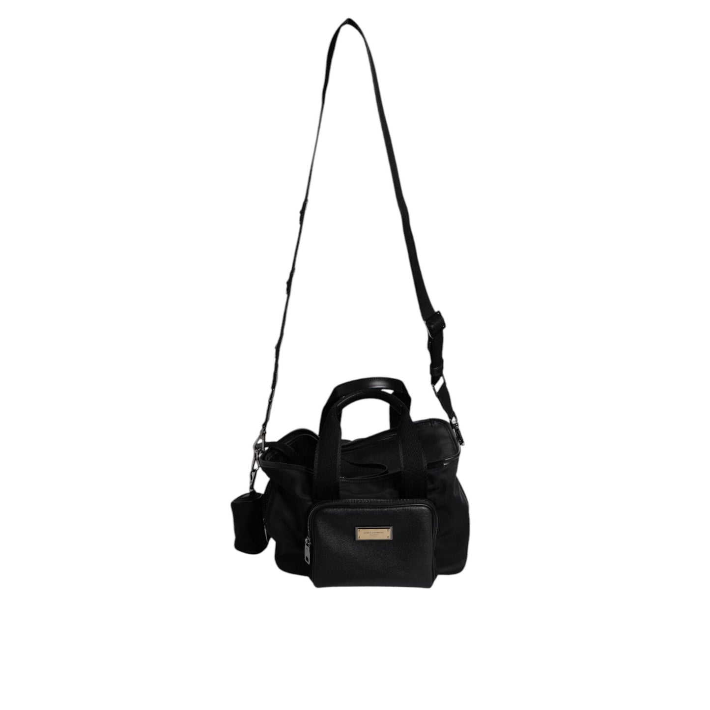 Dolce & Gabbana Black Shoulder Strap Pet Carry Logo Plaque Bag