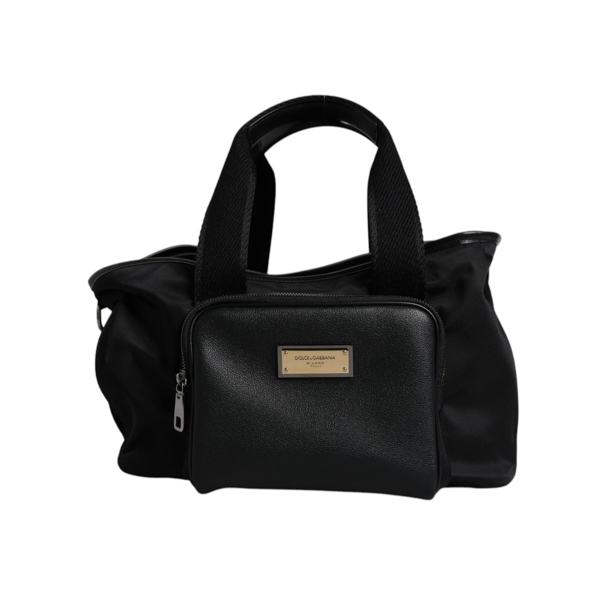 Dolce & Gabbana Black Shoulder Strap Pet Carry Logo Plaque Bag