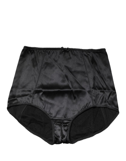 Dolce & Gabbana Black Silk Blend High Waist Girdle Panty Underwear