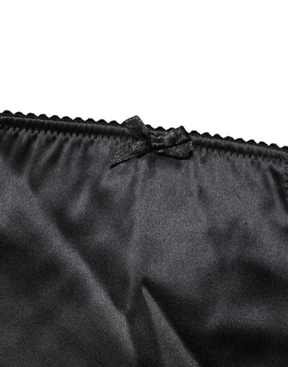 Dolce & Gabbana Black Silk Blend High Waist Girdle Panty Underwear