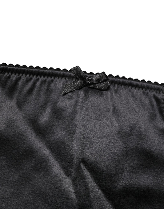 Dolce & Gabbana Black Silk Blend High Waist Girdle Panty Underwear