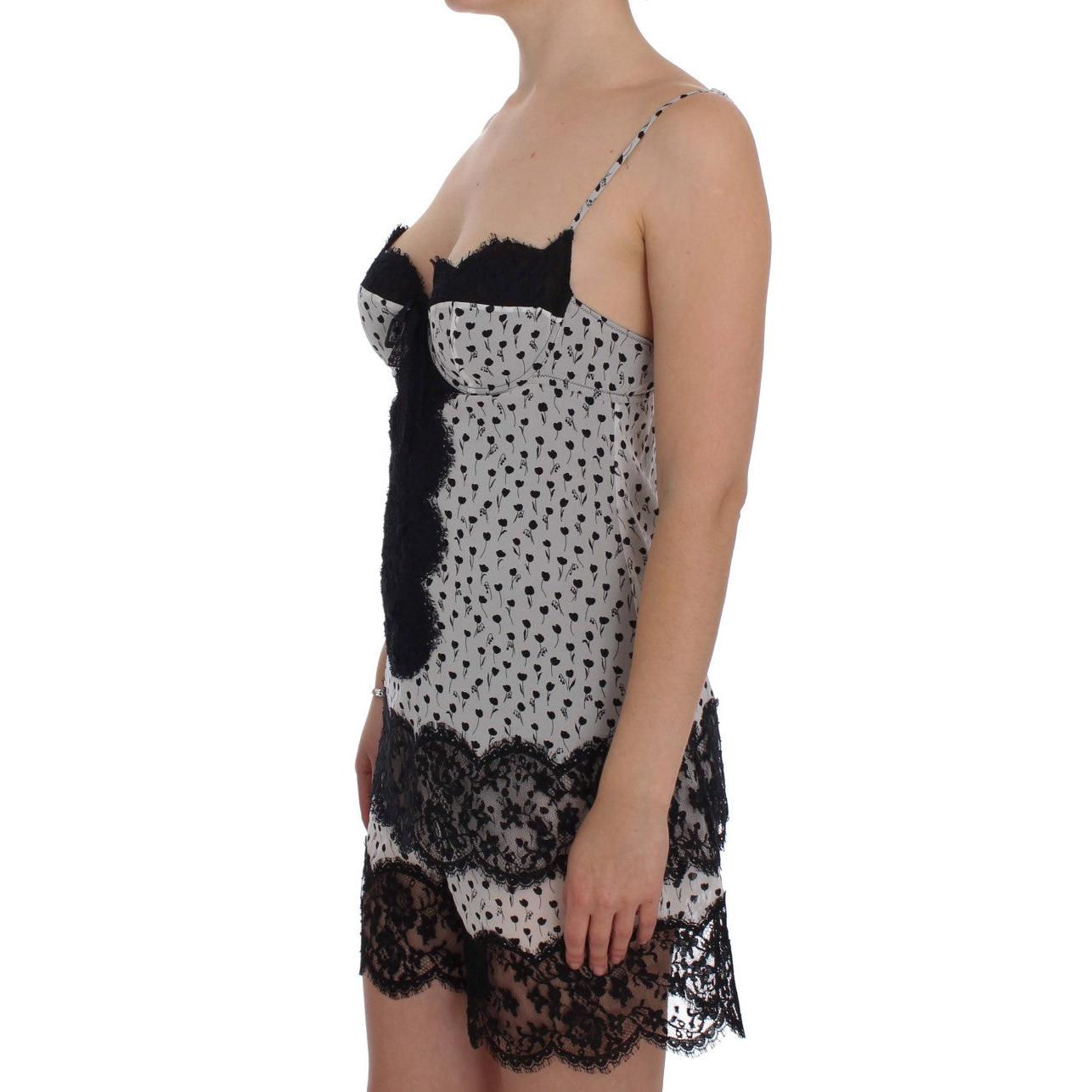 Dolce & Gabbana Black Silk Lace Babydoll Lingerie Top