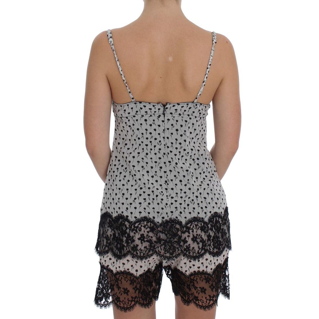 Dolce & Gabbana Black Silk Lace Babydoll Lingerie Top